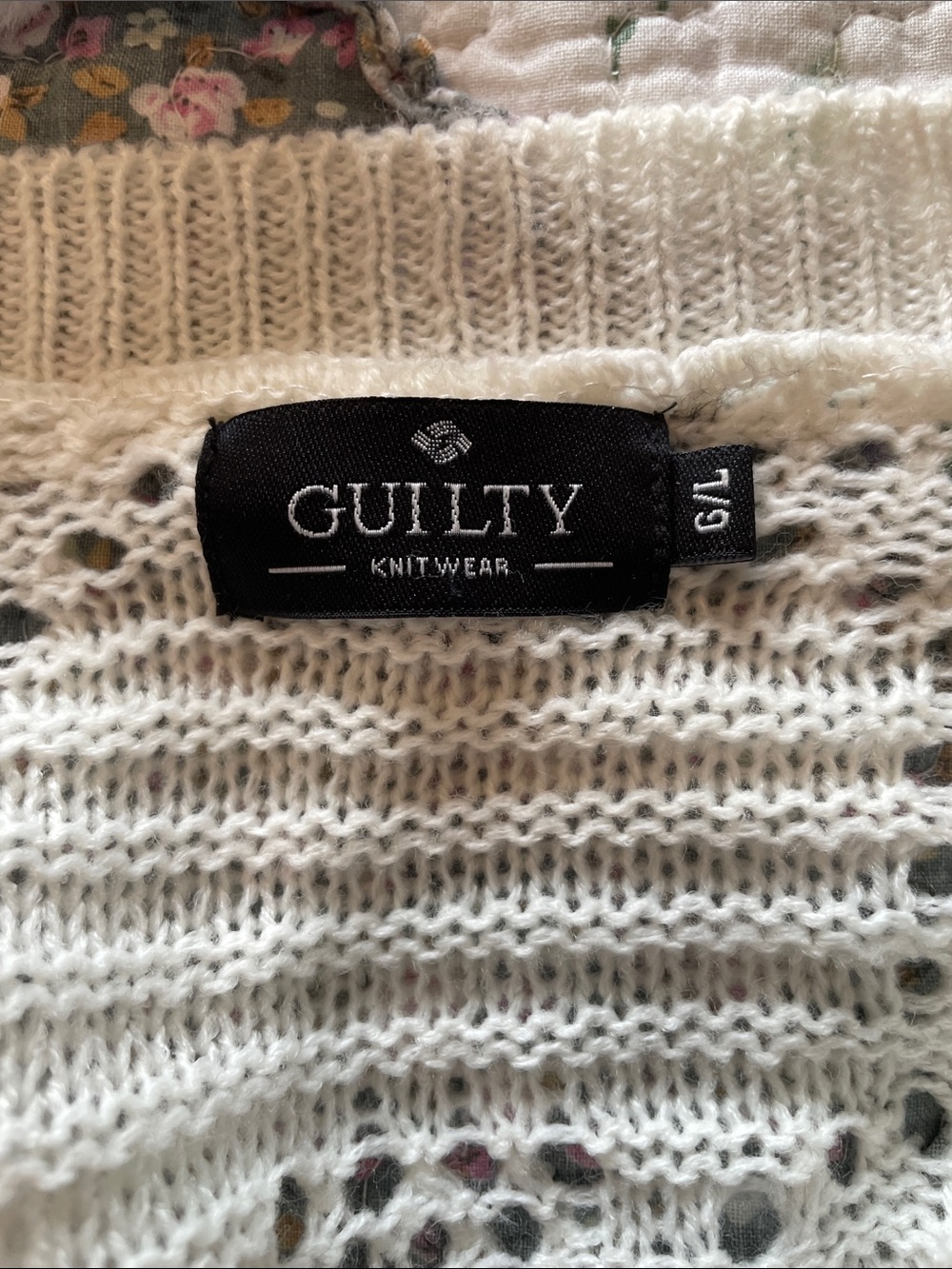 Guilty Open-Front Knit Cardigan - Cream crochet boho - Picture 7 of 15